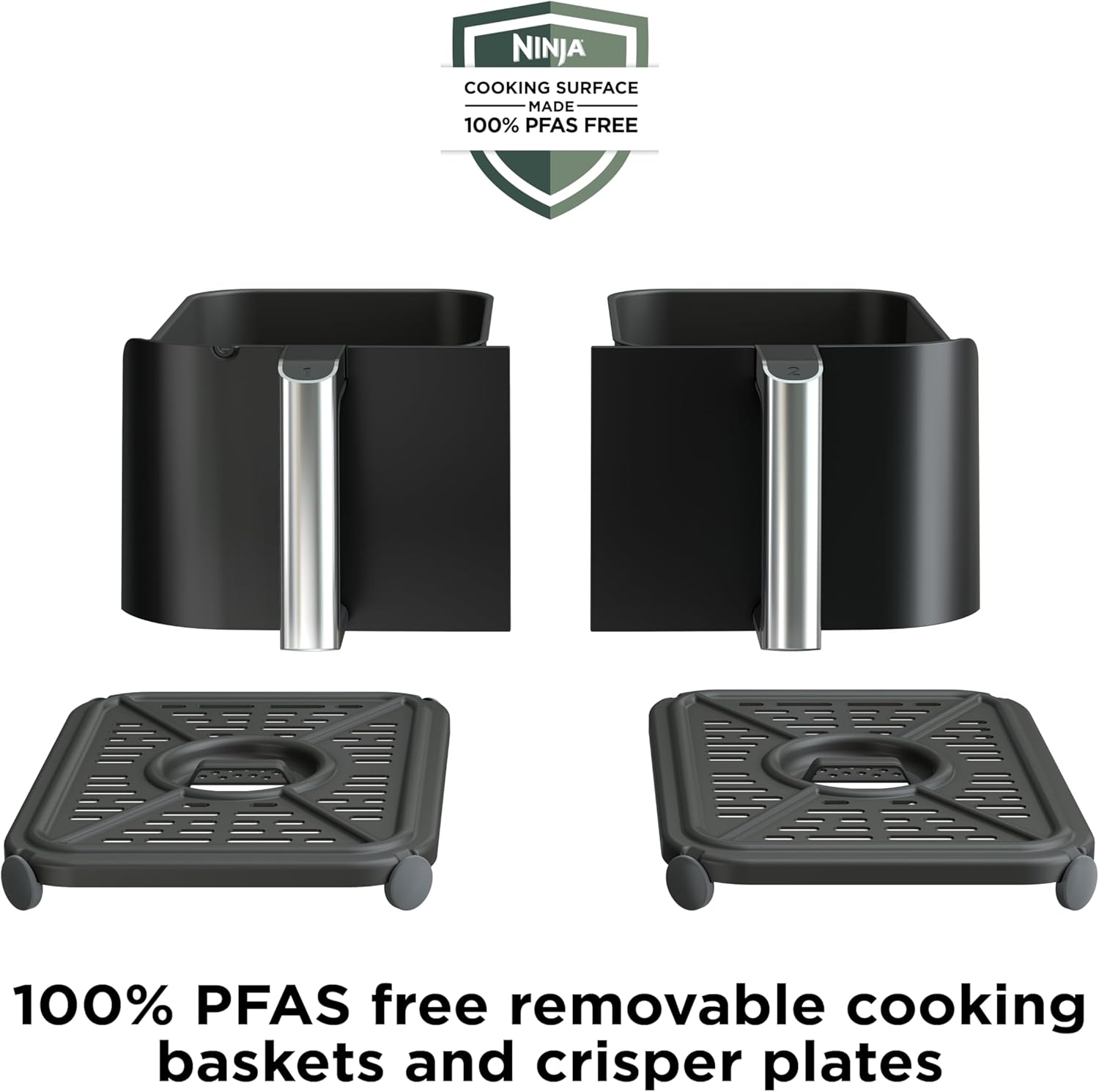 Ninja Foodi 10QT 6-in-1 DualZone Smart XL Air Fryer, 2 Independent 5QT Baskets, Smart Cook Thermometer, Match Cook, Smart Finish, Air Fry, Roast, Bake, Dehydrate, Reheat, Grey, DZ550